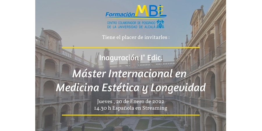 El jueves se inaugura la I Edición del Máster Internacional en Medicina Estética y Longevidad
